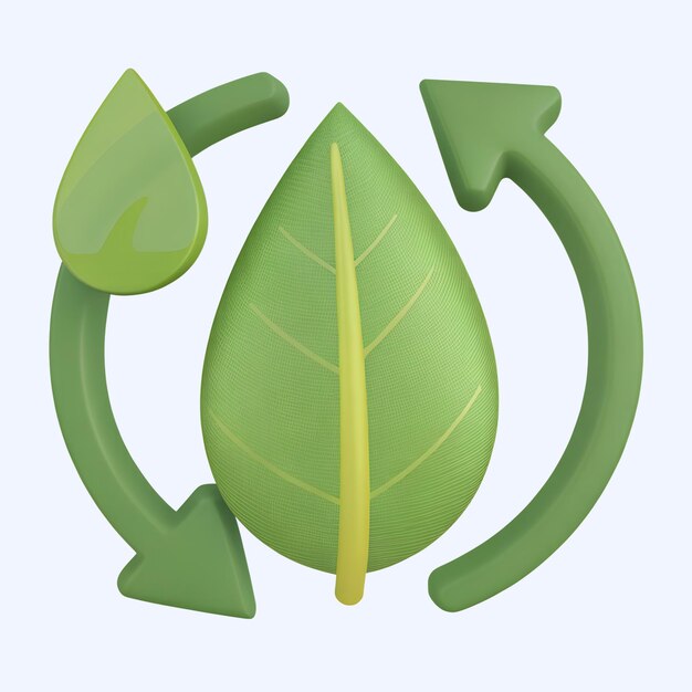 PSD 3d ecofriendly recycling icon