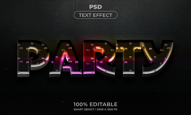 PSD 3d editable text effect style with background