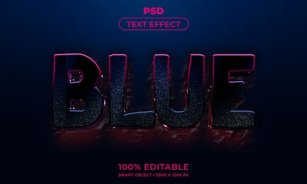 PSD 3d editable text effect style with background