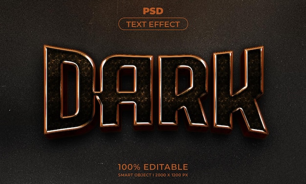 PSD 3d editable text effect style with background