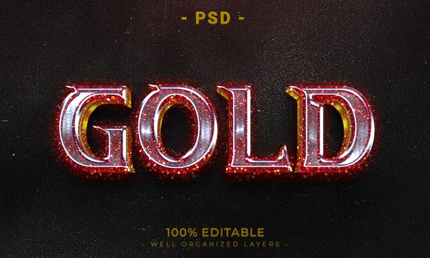 PSD 3d editable text effect style with background