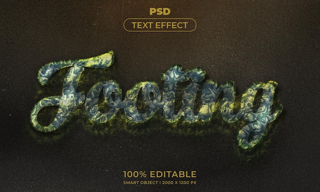PSD 3d editable text and logo effect style mockup with dark abstract background