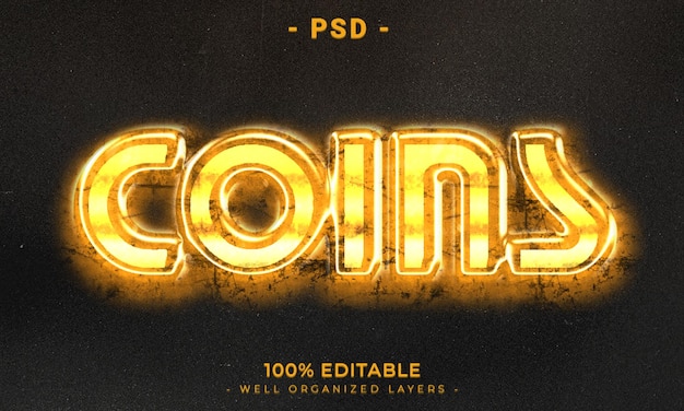 PSD 3d editable text and logo effect style mockup with dark abstract background