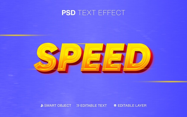 PSD 3d editable text speed gradient text effect