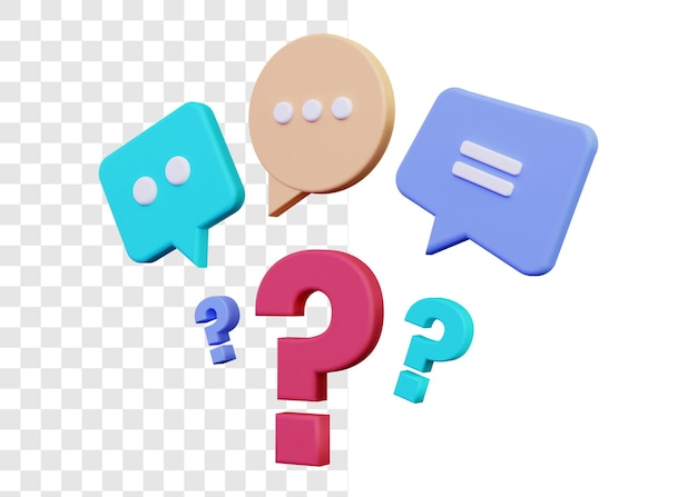 PSD 3d faq concept design