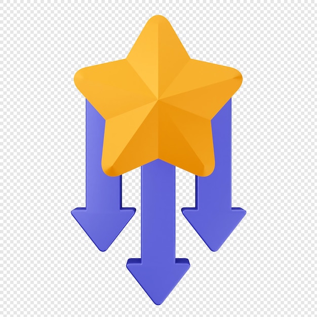 PSD 3d feedback rating star decrease