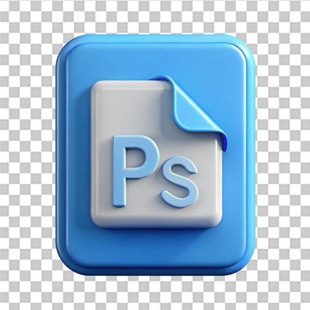 PSD 3d file icon format ps isolated on transparent background