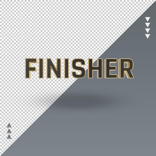 PSD 3d finisher black gold icon rendering front view