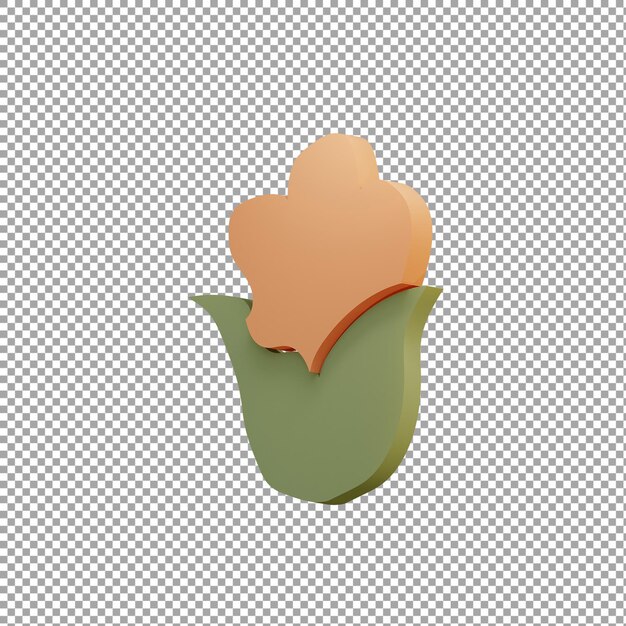 PSD 3d flowers flat icon