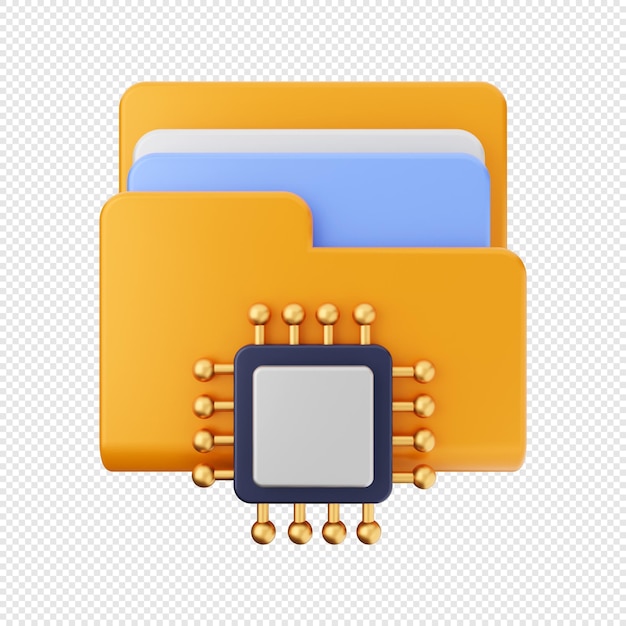 PSD 3d folder data file storage icon illustration