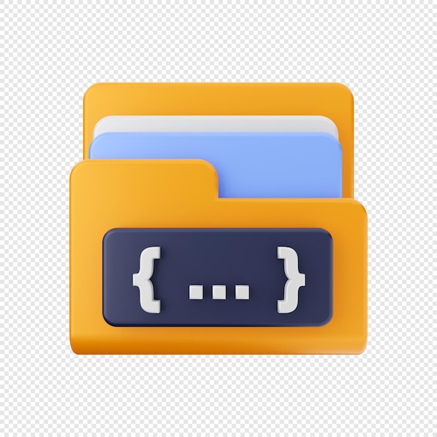 PSD 3d folder data file storage icon illustration