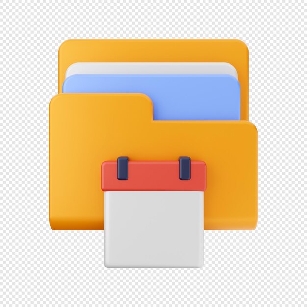 PSD 3d folder data file storage icon illustration