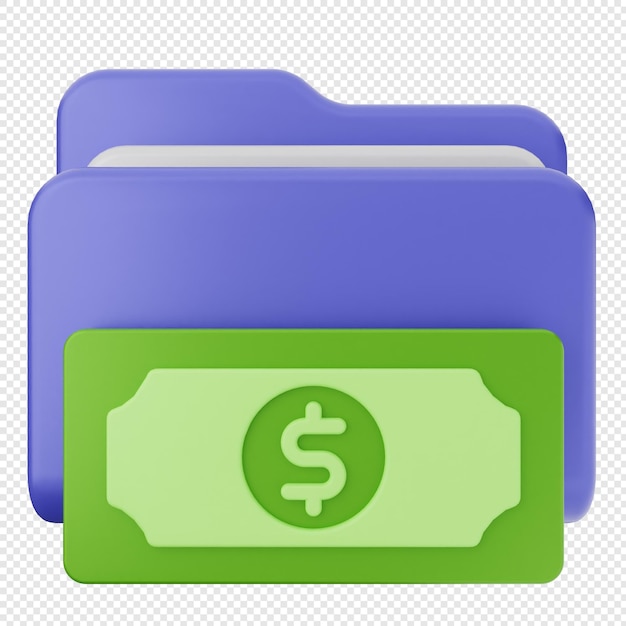 PSD 3d folder file document money dollar