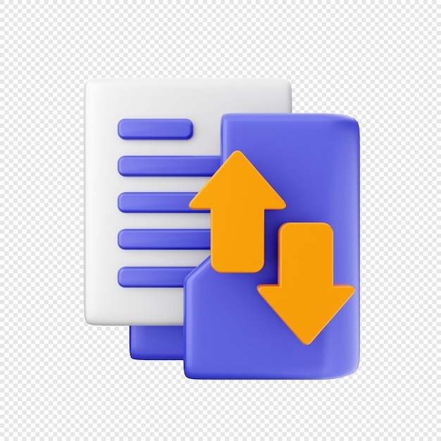 PSD 3d folder file icon illustration render