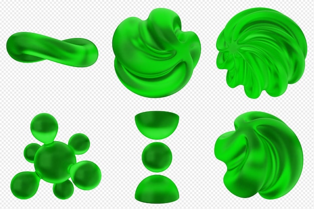 PSD 3d geometric abstract icon set bundle