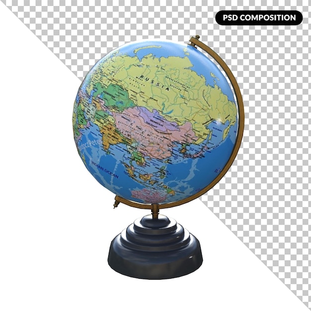 PSD 3d globe isolated