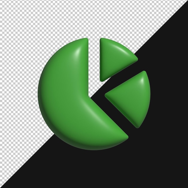 PSD 3d green pie chart icon