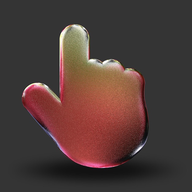 PSD 3d hand pointer cursor icon with gradient