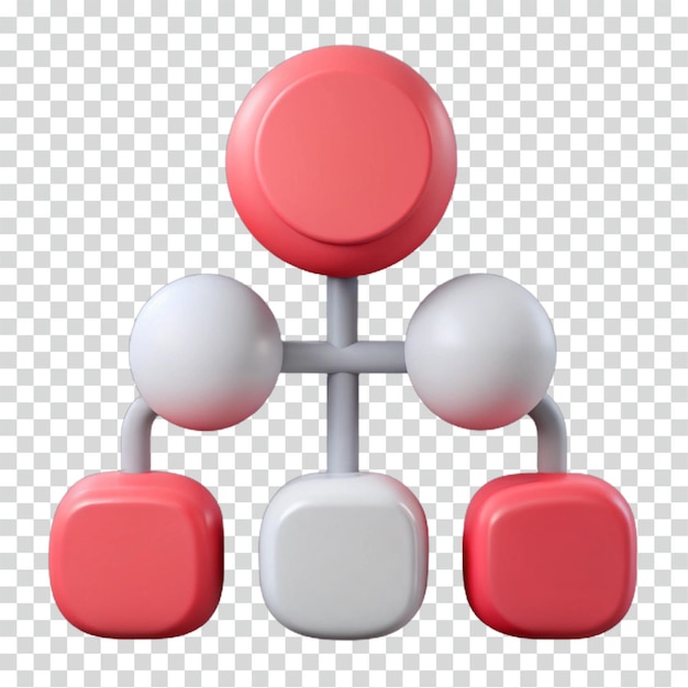 PSD 3d hierarchy chart abstract organizational structure
