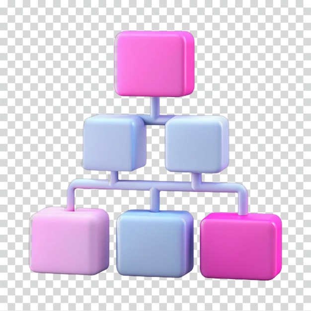 PSD 3d hierarchy chart visualizing data structures