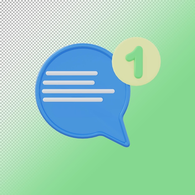 PSD 3d icon chatting pop out in 3d render