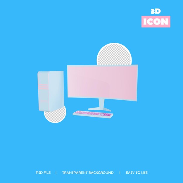 PSD 3d icon computer
