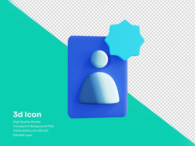PSD 3d icon of contact profile