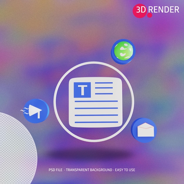 PSD 3d icon content marketing
