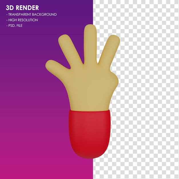 PSD 3d icon hand gesture