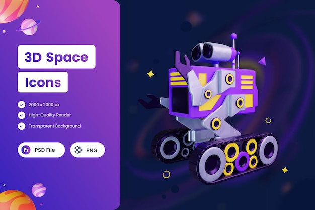 PSD 3d icon illustrations robot technology