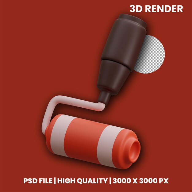 PSD 3d icon paint roller