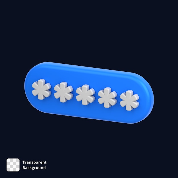 PSD 3d icon of password