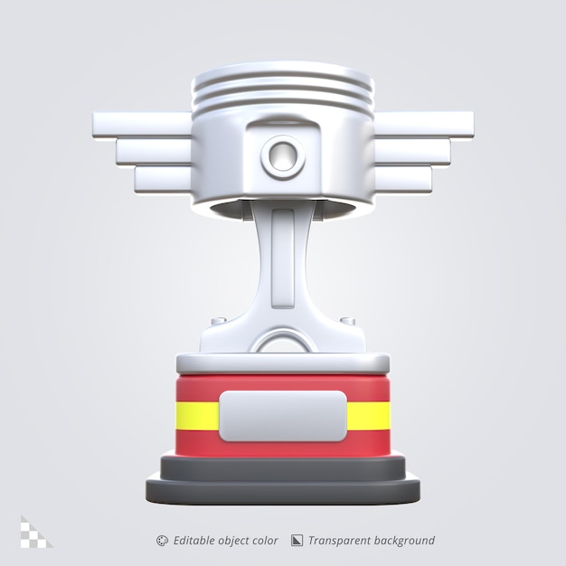 PSD 3d icon rendering of a piston trophy