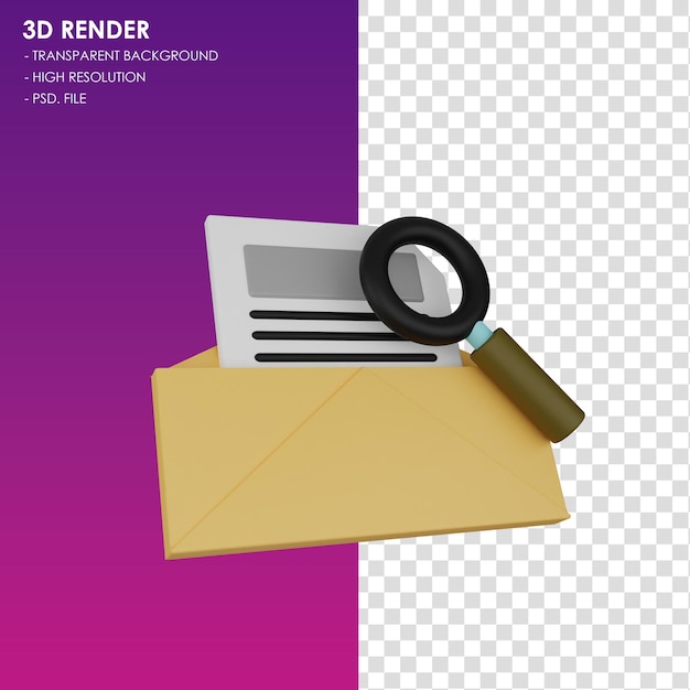 PSD 3d icon search folder