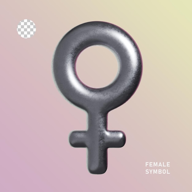 PSD 3d icon silver female symbol high resolution