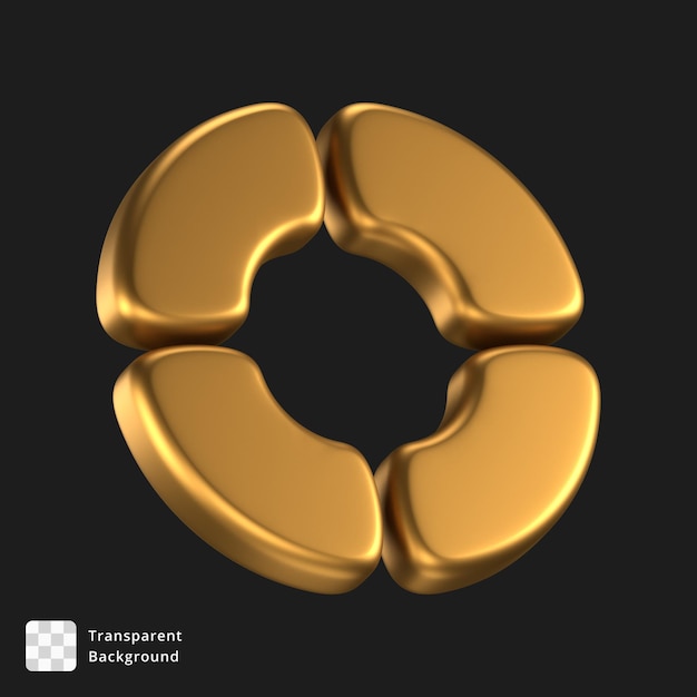 PSD 3d illustration of an abstract object