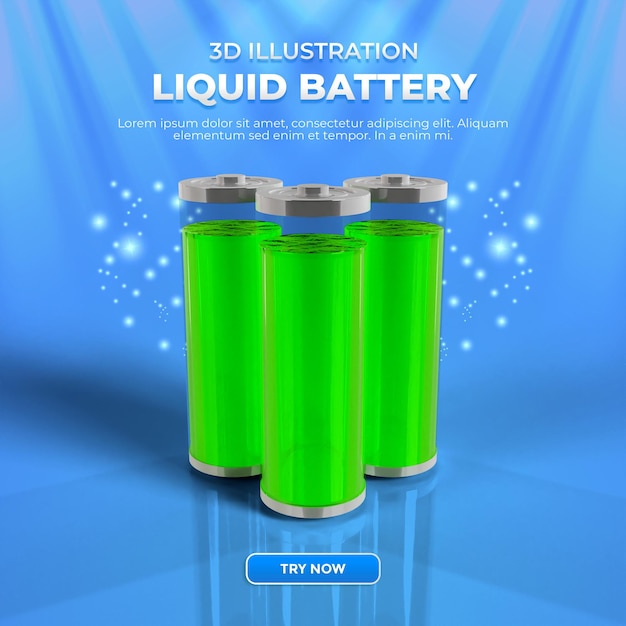 PSD 3d illustration battery charge indicators