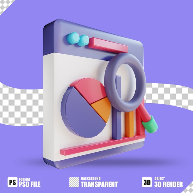 PSD 3d illustration bussines analysis data 6 suitable for bussines