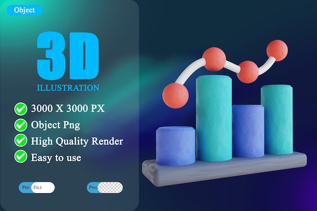 PSD 3d illustration chart candles 6