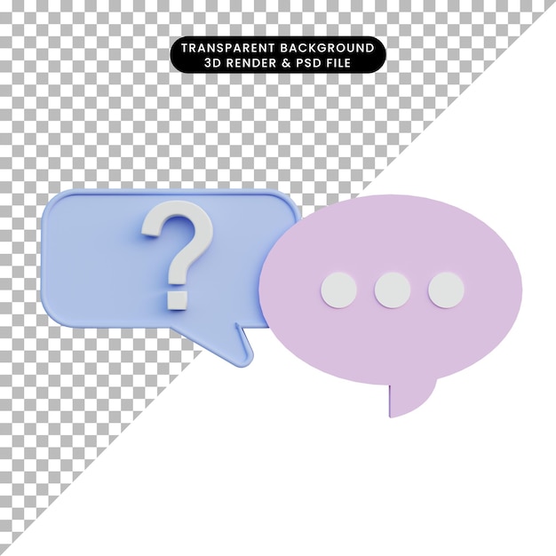 PSD 3d illustration chat pop up