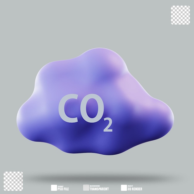 PSD 3d illustration co2 2