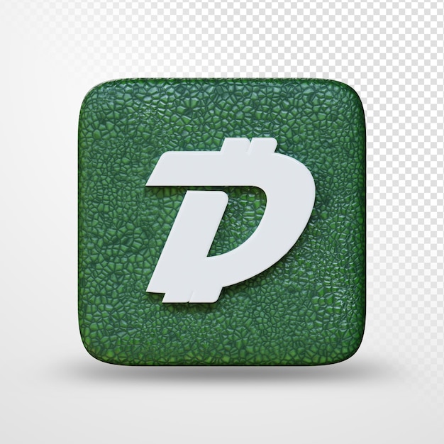 PSD 3d illustration of cryptocurrency symbol logo