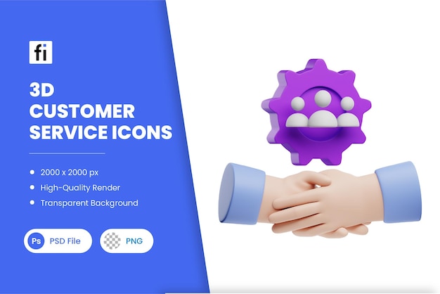 PSD 3d illustration customer service crm