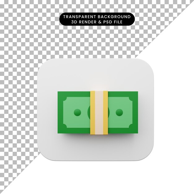 PSD 3d illustration of element user interface ui simple icon