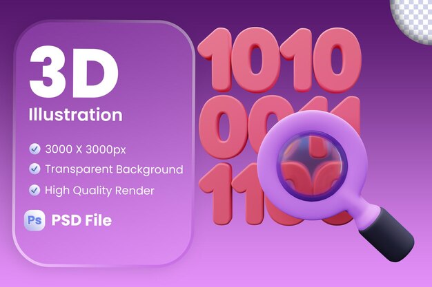PSD 3d illustration of machine learning