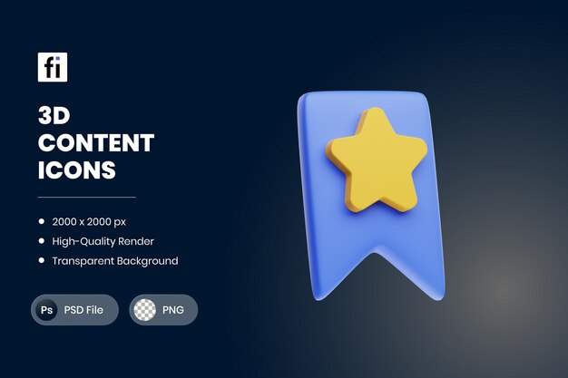 PSD 3d illustration marketing content favorite button