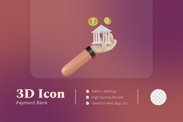 PSD 3d illustration object icon payment bank
