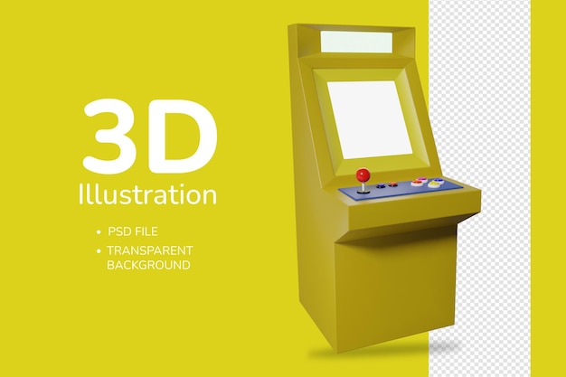 PSD 3d illustration of an old school video game