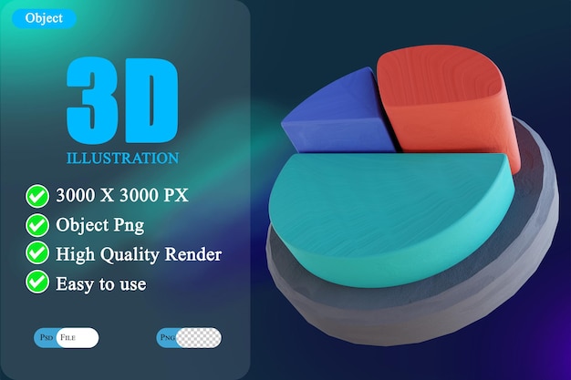 PSD 3d illustration pie chart 4