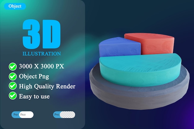 PSD 3d illustration pie chart